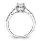 14k White Gold 1/4 Ct. Lab Grown Diamond VS/SI+ G+ 3/4 Ct. Center Cushion Engagement Ring