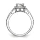 14k White Gold 3/8 Ct. Lab Grown Diamond VS/SI+ G+ 7/8 Ct. Center Cushion Engagement Ring