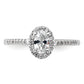 14k White Gold 3/4 Ct. Lab Grown Diamond VS/SI+ G+ Oval Halo Engagement Ring