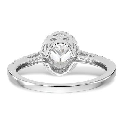 14K White Gold Halo Plus (Holds 1 Carat (7X5mm) Oval Center) 1/4 Diamond Semi Mount Engagement Ring