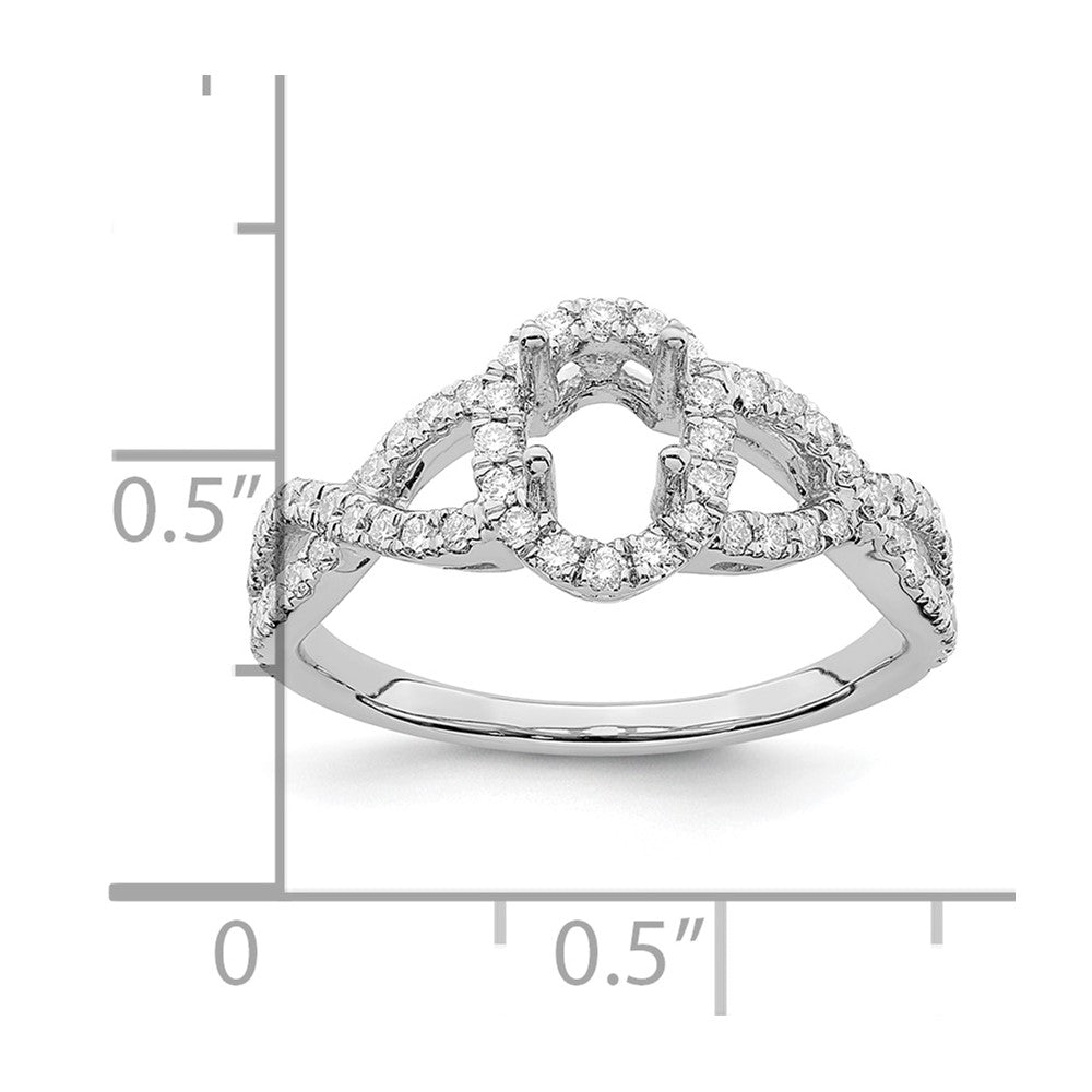 14K White Gold True Origin 1/2 Carat Lab Grown Diamond Vs/Si D E F Semi Mount Oval Halo Engagement Ring