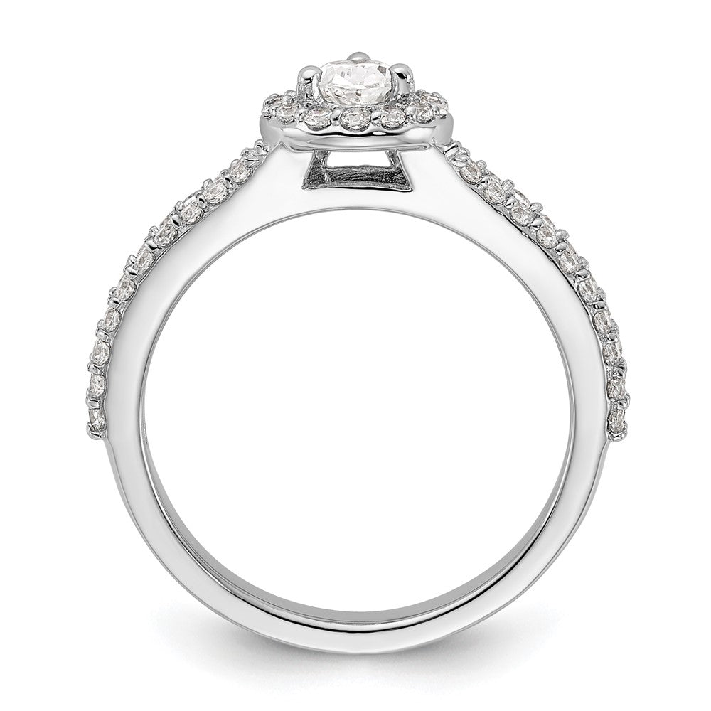 14K White Gold True Origin 5/8 Carat Lab Grown Diamond Vs/Si D E F Semi Mount Pear Halo Engagement Ring