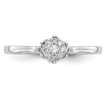 14K White Gold Complete Diamond Cluster Engagement Ring