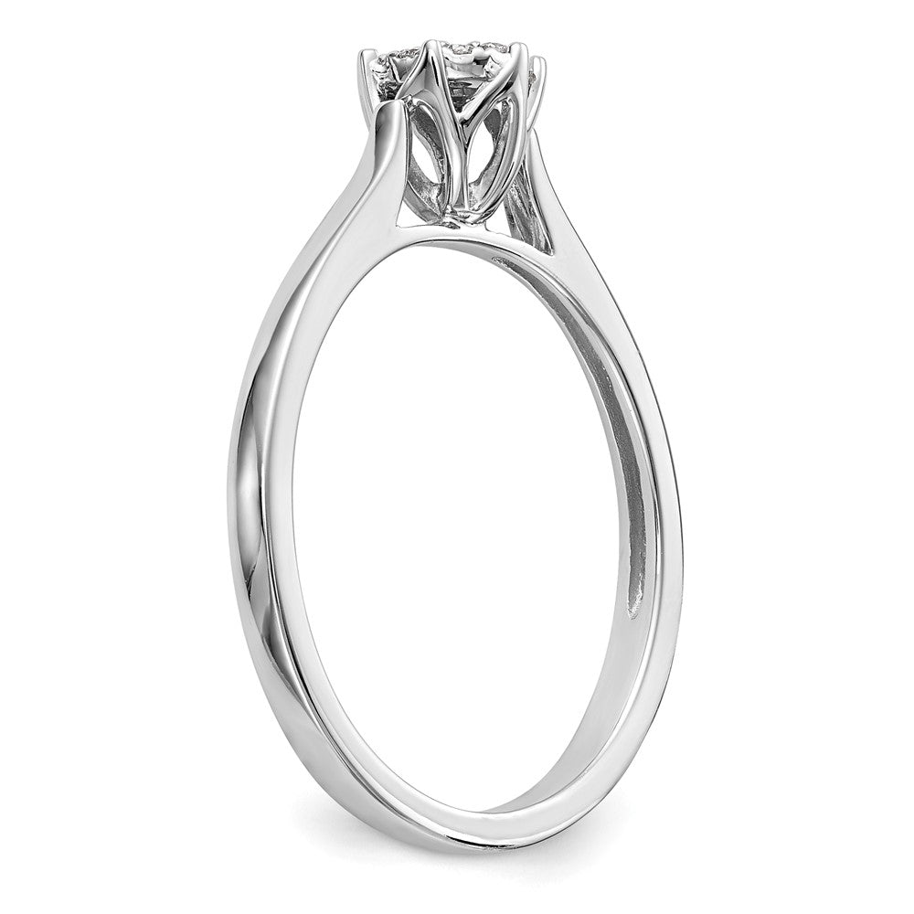 14k White Gold Complete Real Diamond Cluster Engagement Ring