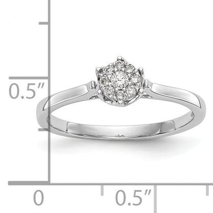 14K White Gold Complete Diamond Cluster Engagement Ring