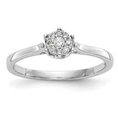 14K White Gold Complete Diamond Cluster Engagement Ring