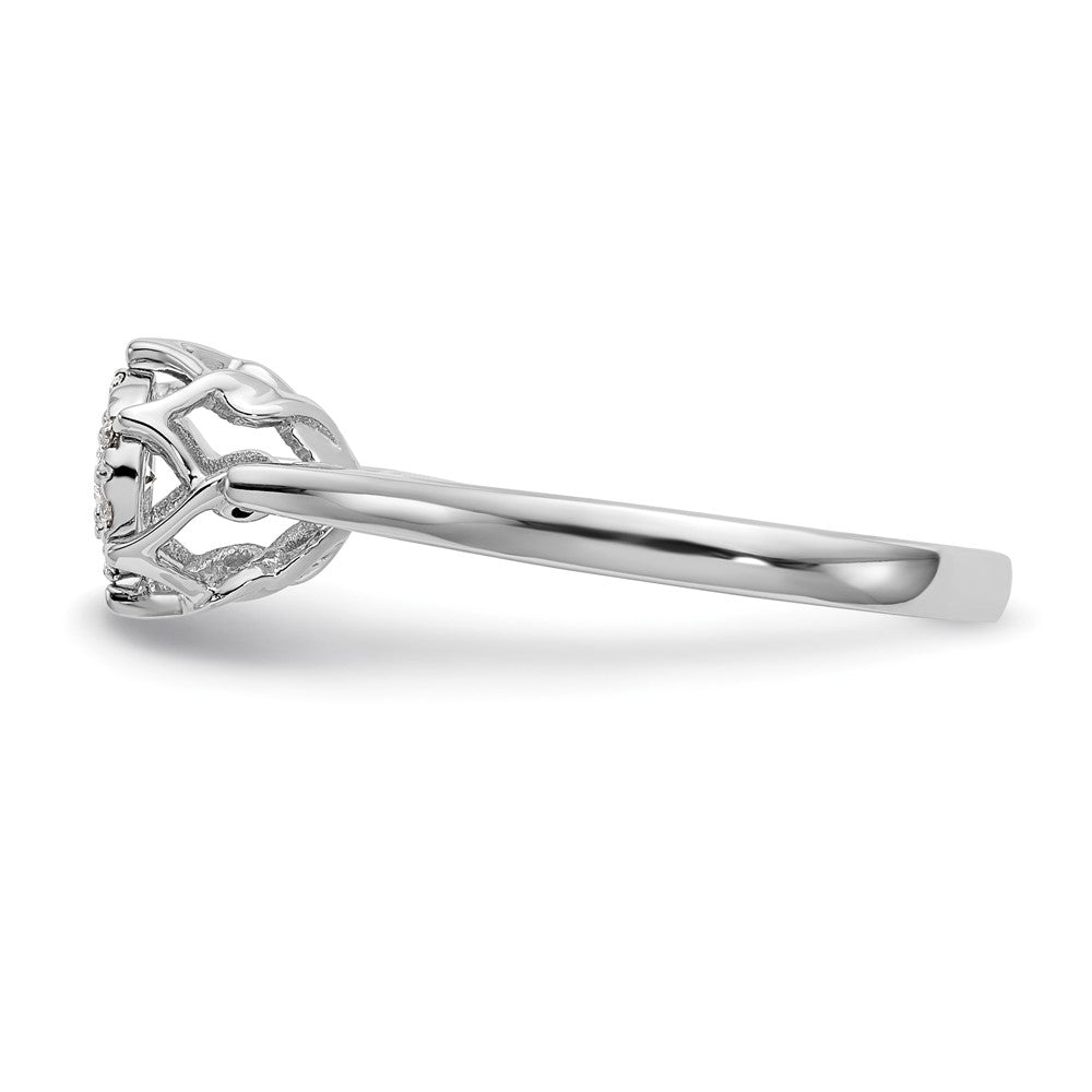 14k White Gold Complete Real Diamond Cluster Engagement Ring