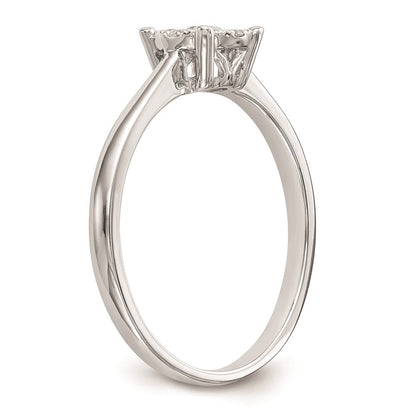 14K White Gold Complete Real Diamond Cluster Engagement Ring