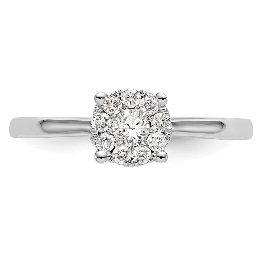 14K White Gold Lab Grown VS/SI+ G+ Diamond Cluster Engagement Ring