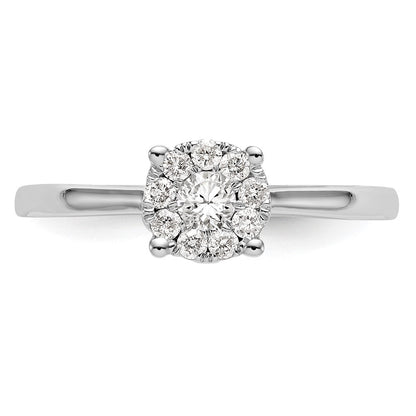 14K White Gold Lab Grown VS/SI+ G+ Diamond Cluster Engagement Ring