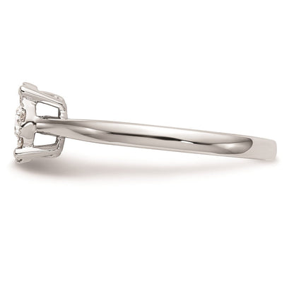 14K White Gold Complete Real Diamond Cluster Engagement Ring