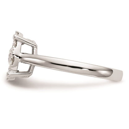 14K White Gold Complete Real Diamond Cluster Engagement Ring