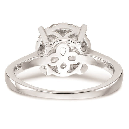 14K White Gold Complete Real Diamond Cluster Engagement Ring