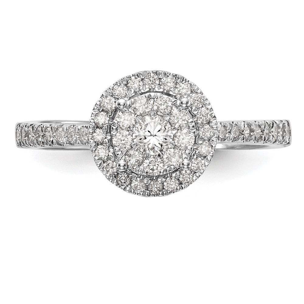 14k White Gold 1/2 Ct. Lab Grown Diamond VS/SI+ G+ Complete Cluster Engagement Ring