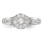 14K White Gold Lab Grown VS/SI FGH Diamond Cluster Engagement Ring