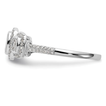 14K White Gold Complete Diamond Cluster Engagement Ring