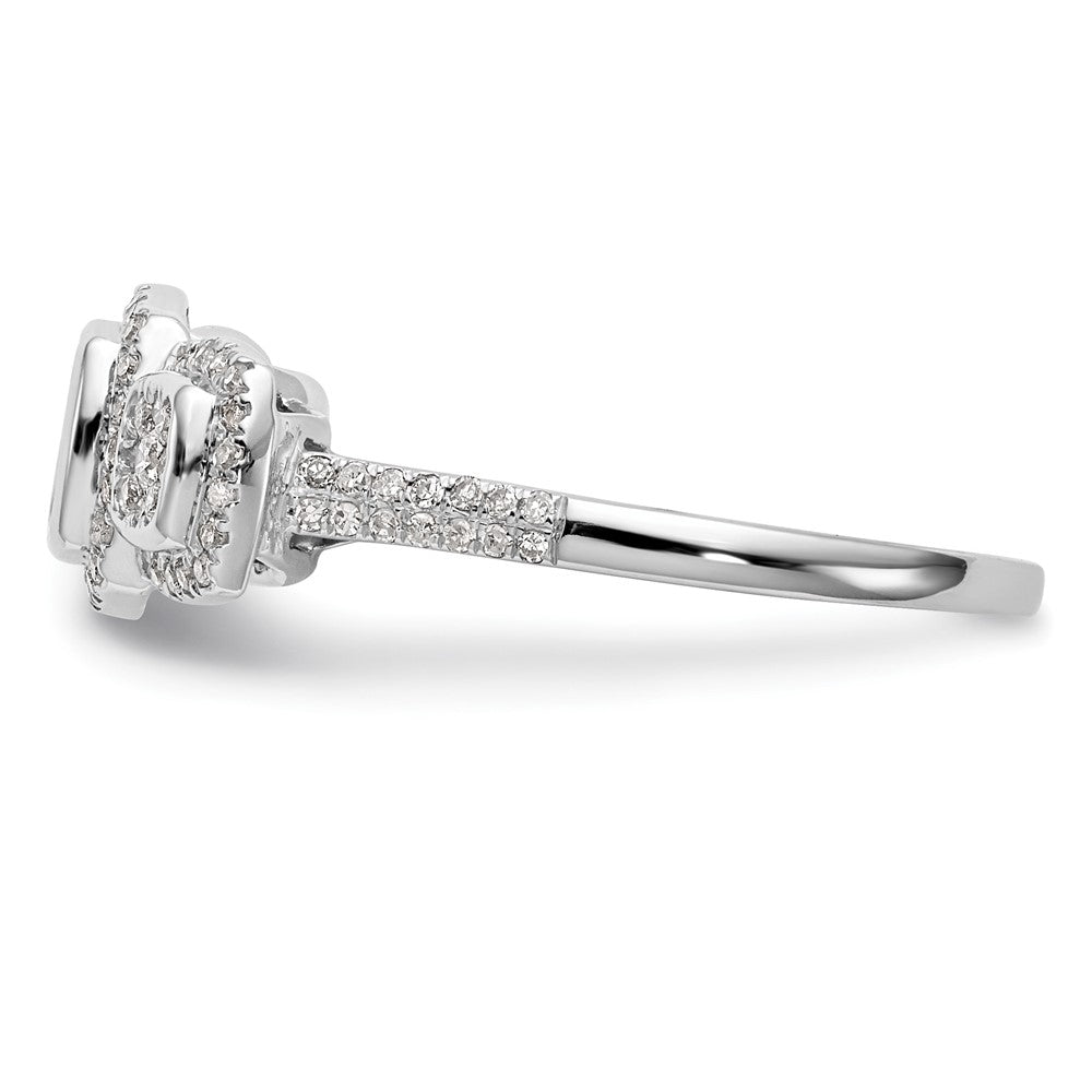 14K White Gold Complete Real Diamond Cluster Engagement Ring