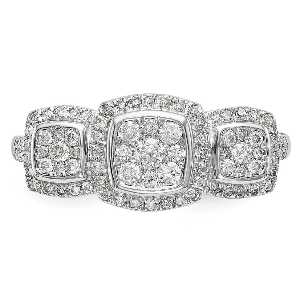 14K White Gold Complete Diamond Cluster Engagement Ring