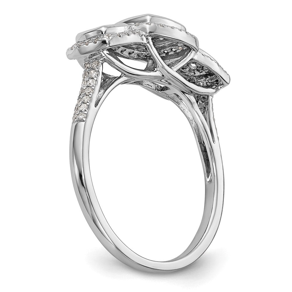 14K White Gold Complete Diamond Cluster Engagement Ring