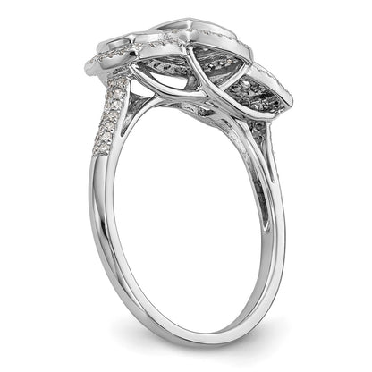 14K White Gold Complete Diamond Cluster Engagement Ring