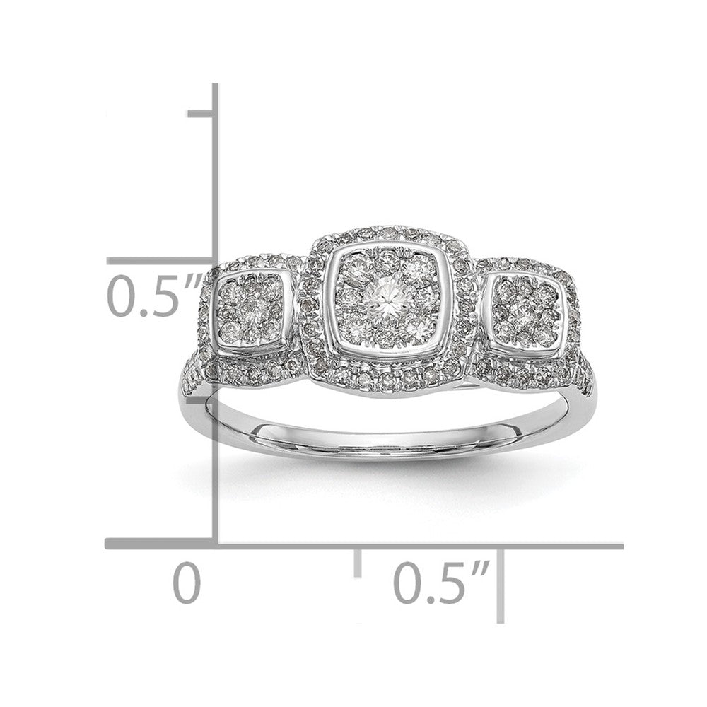 14K White Gold Complete Diamond Cluster Engagement Ring