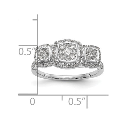 14K White Gold Complete Diamond Cluster Engagement Ring