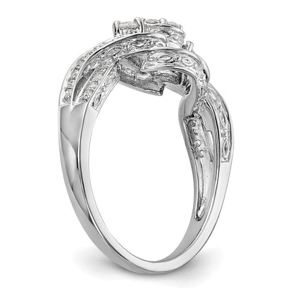 14k White Gold Complete Real Diamond Cluster Engagement Ring