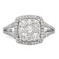 14k White Gold 1 Ct. Lab Grown Diamond VS/SI+ G+ Cluster Engagement Ring