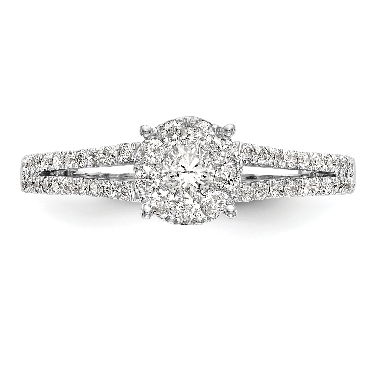 14K White Gold Lab Grown VS/SI+ G+ Diamond Cluster Engagement Ring