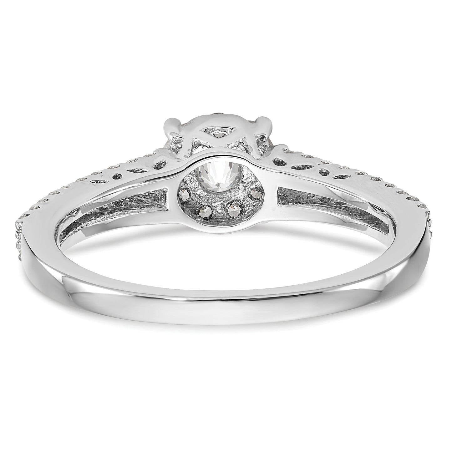 14K White Gold Lab Grown VS/SI+ G+ Diamond Cluster Engagement Ring