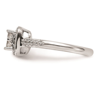 14K White Gold Complete Real Diamond Cluster Engagement Ring