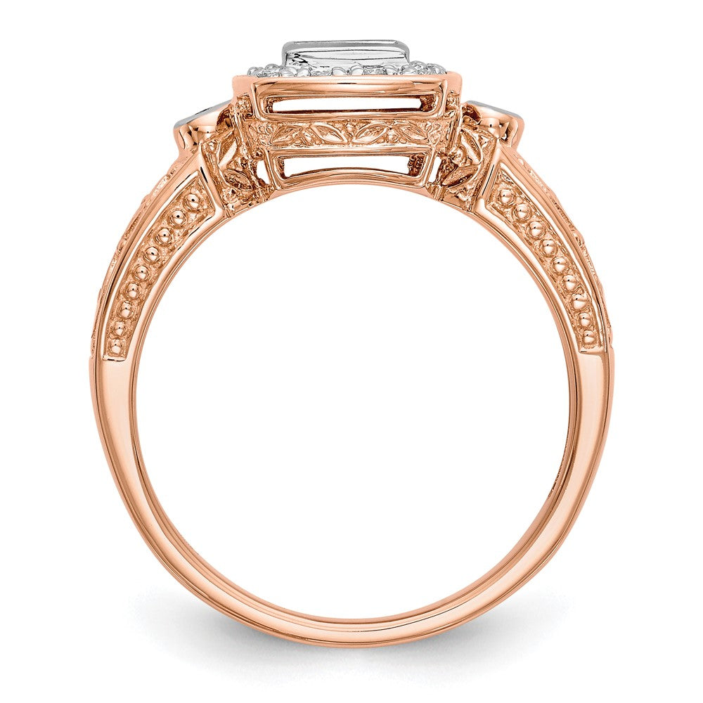 14K Rose Gold Complete Real Diamond Cluster Engagement Ring