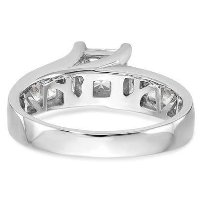 14K White Gold Complete Real Diamond Cluster Engagement Ring