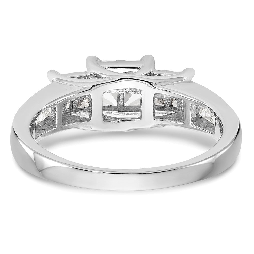 14K White Gold Complete Real Diamond Cluster Engagement Ring