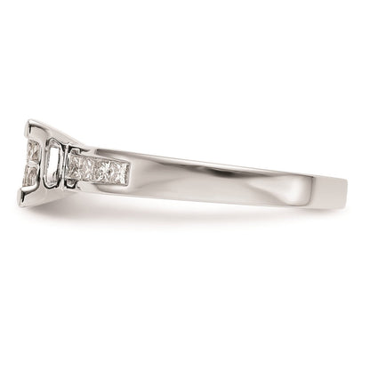 14K White Gold Complete Real Diamond Cluster Engagement Ring