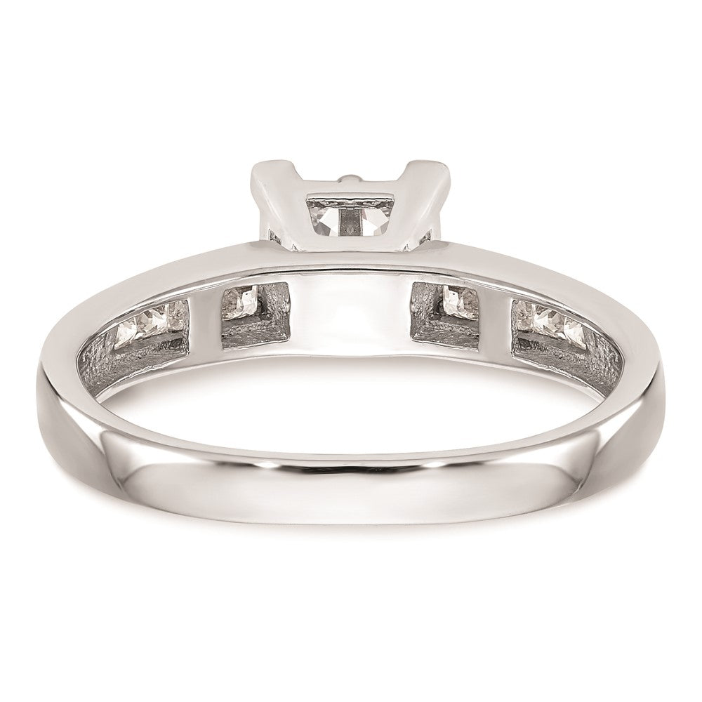 14K White Gold Complete Real Diamond Cluster Engagement Ring