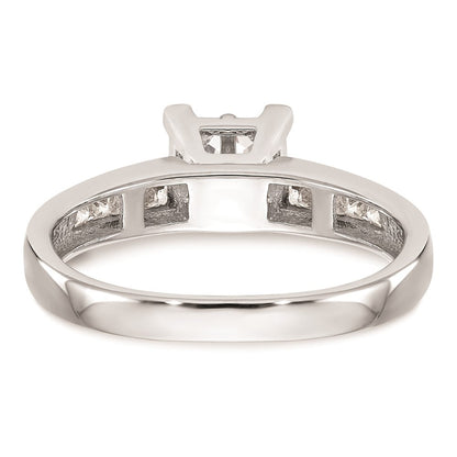 14K White Gold Complete Real Diamond Cluster Engagement Ring