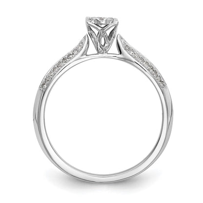 14K White Gold Complete Real Diamond Cluster Engagement Ring