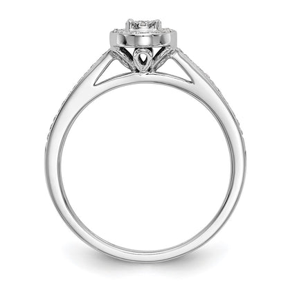 14K White Gold Lab Grown VS/SI+ G+ Dia Complete Cluster Engagement Ring