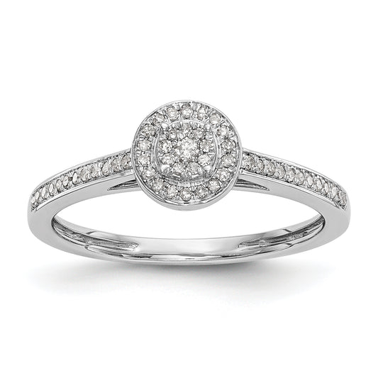 14K White Gold Lab Grown VS/SI+ G+ Diamond Cluster Engagement Ring