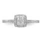 14k White Gold 1/5 Ct. Lab Grown Diamond VS/SI+ G+ Cluster Engagement Ring