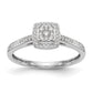 14k White Gold 1/5 Ct. Lab Grown Diamond VS/SI+ G+ Cluster Engagement Ring