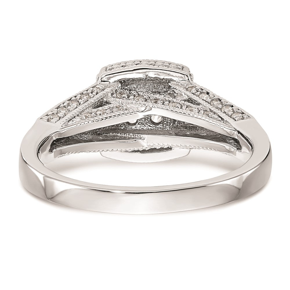 14K White Gold Complete Real Diamond Cluster Engagement Ring