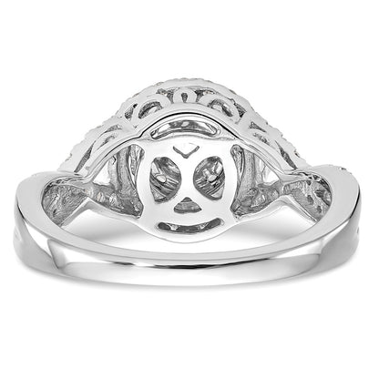 14k White Gold 3/4 Ct. Lab Grown Diamond VS/SI+ G+ Cluster Engagement Ring