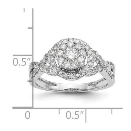14k White Gold 3/4 Ct. Lab Grown Diamond VS/SI+ G+ Cluster Engagement Ring