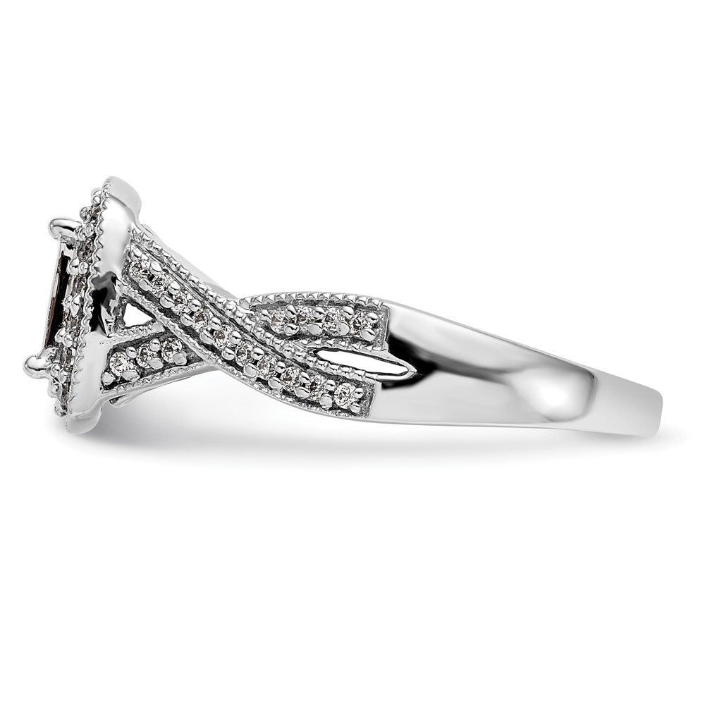 14K White Gold Complete Real Diamond Cluster Engagement Ring