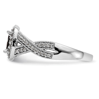 14K White Gold Complete Real Diamond Cluster Engagement Ring