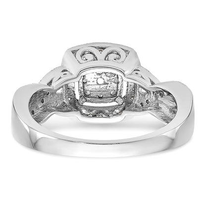 14k White Gold 3/8 Ct. Lab Grown Diamond VS/SI+ G+ Complete Cluster Engagement Ring