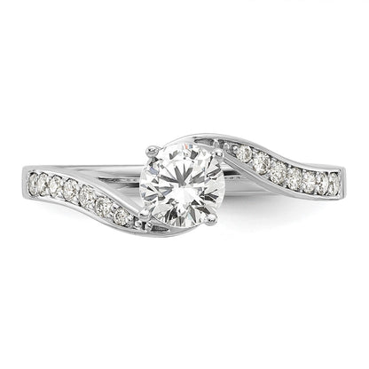 14k White Gold 5/8 Ct. Lab Grown Diamond VS/SI Complete By-Pass Engagement Ring