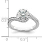 14k White Gold 1/3 Ct. Lab Grown Diamond VS/SI+ G+ 3/4 Ct. Round Center Engagement Ring